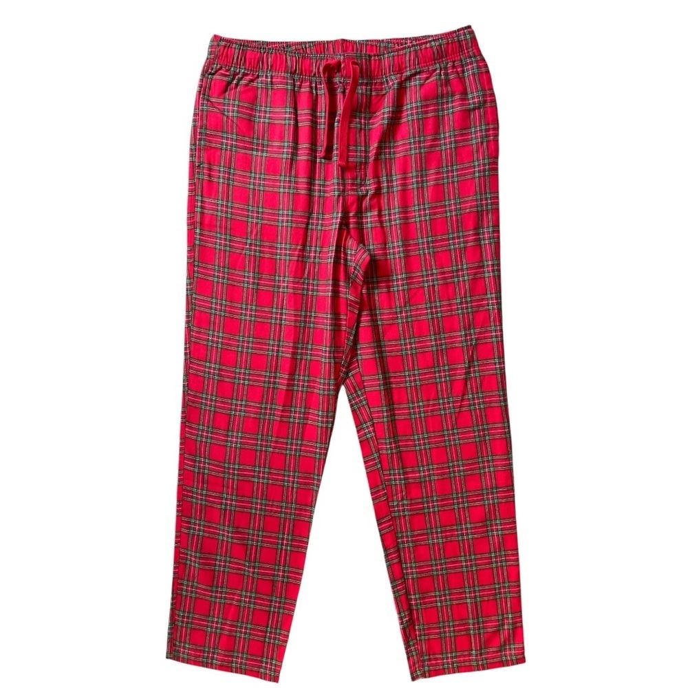LAKE Pajama Plaid Pants Red Size Medium